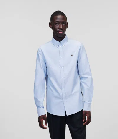 Karl Lagerfeld Ikon Poplin Shirt In Blue