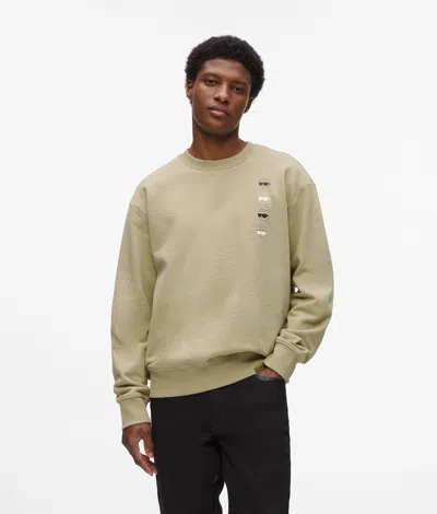 Karl Lagerfeld Ikon Print Sweatshirt In Neutral