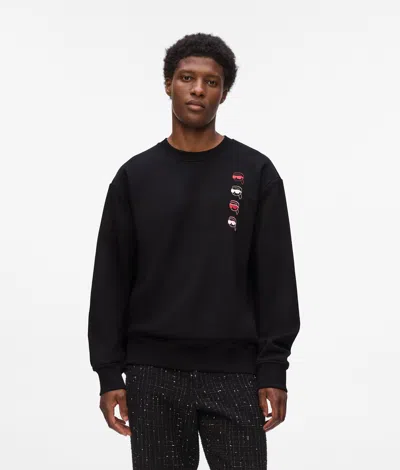 Karl Lagerfeld Ikon Print Sweatshirt In Black