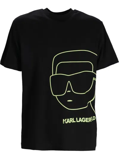 Karl Lagerfeld T-shirt Mit Ikon-print In Schwarz