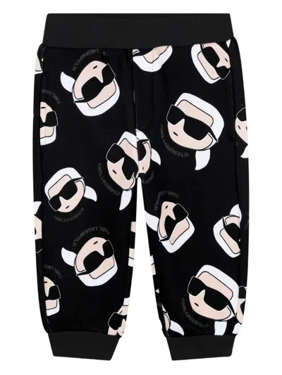 Karl Lagerfeld Babies' Ikon-print Track Pants In Black