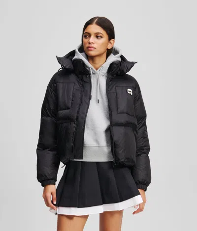 Karl Lagerfeld Ikon Puffer Jacket In Black