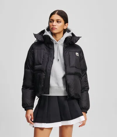 Karl Lagerfeld Ikon Puffer Jacket In Black