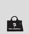Karl Lagerfeld Ikon Quadratischer Aquarell-tote-bag In Black