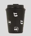 Karl Lagerfeld Ikon Reisebecher Mit Allover-print In Black