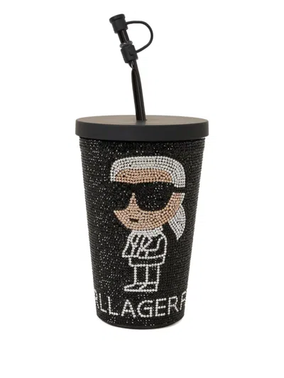 KARL LAGERFELD IKON RHINESTONE-EMBELLISHED TRAVEL CUP
