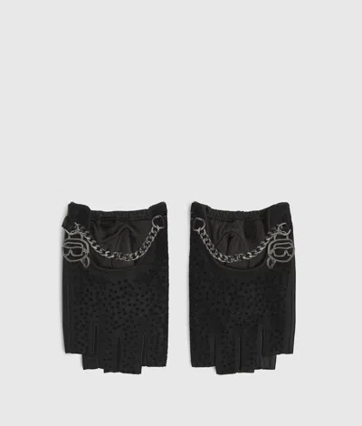 Karl Lagerfeld Ikon Rhinestone Fingerless Gloves