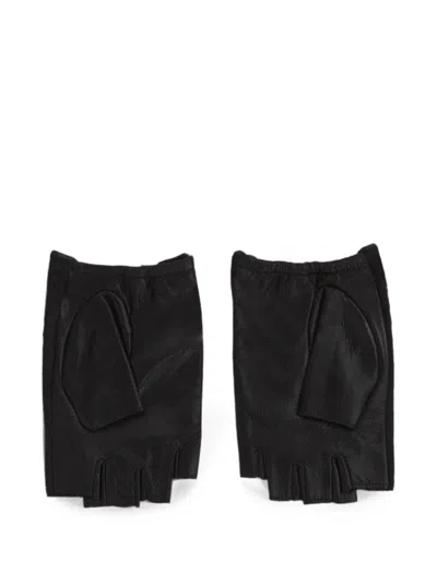 Karl Lagerfeld Ikon Rhinestone Fingerless Gloves In Black