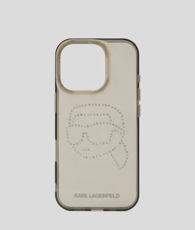 Karl Lagerfeld Ikon Rhinestone Iphone 16 Pro Case In Black