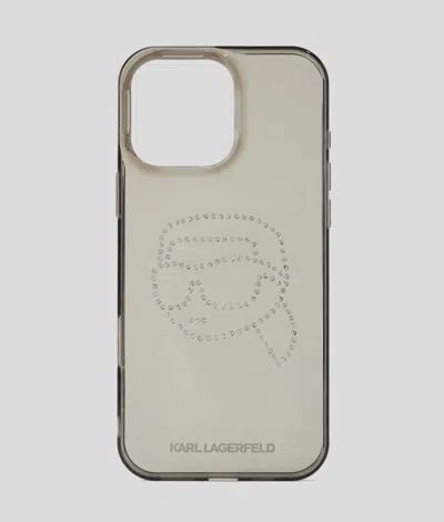 Karl Lagerfeld Ikon Rhinestone Iphone 16 Pro Max Case In Black