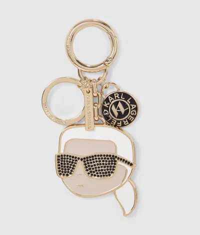 Karl Lagerfeld Ikon Rhinestone Keychain In Gold