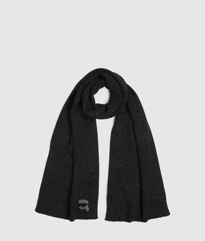 Karl Lagerfeld Ikon Rhinestone Scarf In Black