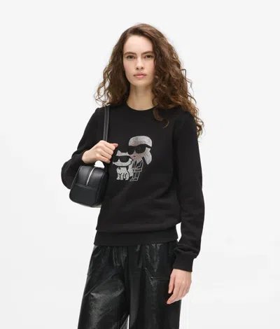 Karl Lagerfeld Ikon Rhinestone Sweatshirt In Yellow