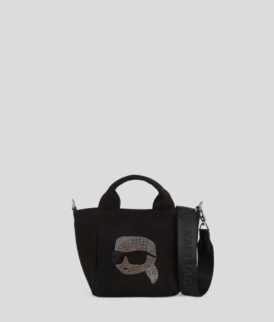Karl Lagerfeld Ikon Rhinestone Tote Bag In Black