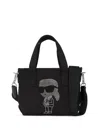 Karl Lagerfeld Ikon Rhinestones Tote Bag In Black
