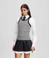 Karl Lagerfeld Ikon Ribbed Tank Top In Multi