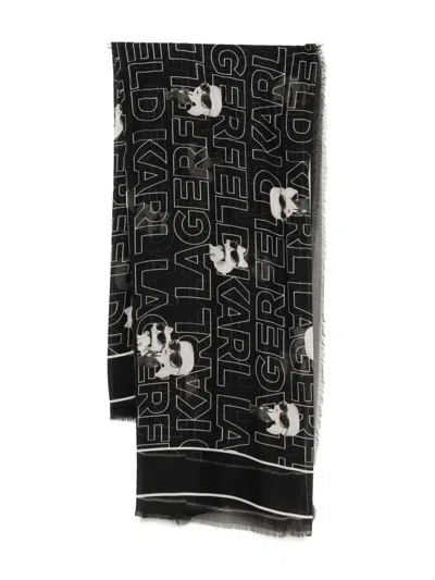 Karl Lagerfeld Ikon Scarf In Black