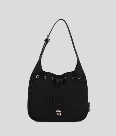 Karl Lagerfeld Ikon Schultertasche Mit Kordelzug In Black