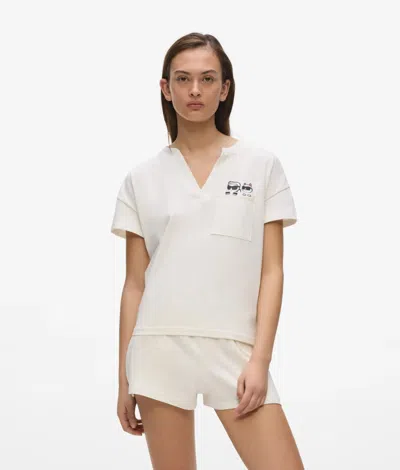 Karl Lagerfeld Ikon Short Pajama Set In Neutral