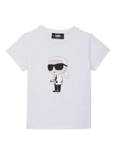 Karl Lagerfeld Kids' Ikon Short-sleeve T-shirt In White