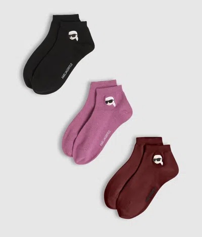 Karl Lagerfeld Ikon Short Socks – 3 Pack In Multi