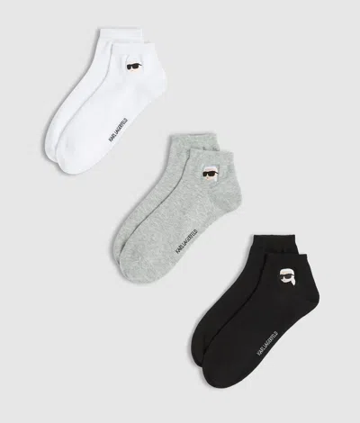 Karl Lagerfeld Ikon Short Socks – 3 Pack In Multi