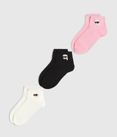 Karl Lagerfeld Ikon Short Socks – 3-pack In Multi