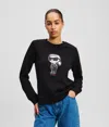 Karl Lagerfeld Ikon Sketch Sweatshirt In Black