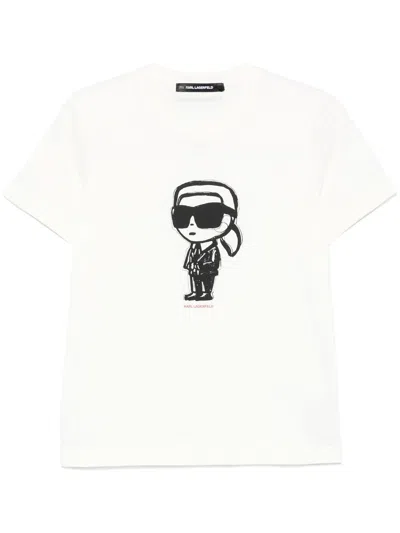 Karl Lagerfeld Ikon Sketch T-shirt In White