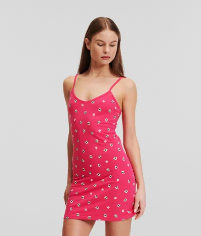 Karl Lagerfeld Ikon Slip Dress In Pink