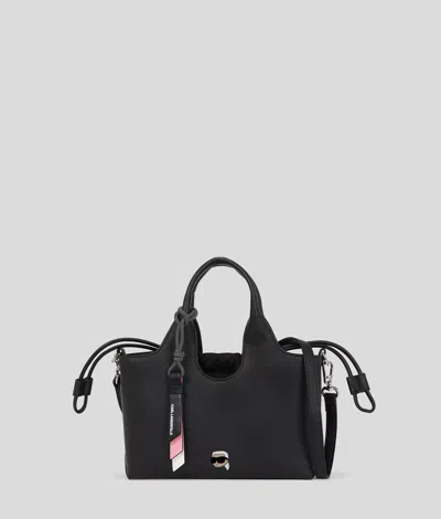 Karl Lagerfeld Ikon Small Grainy Tote Bag In Black