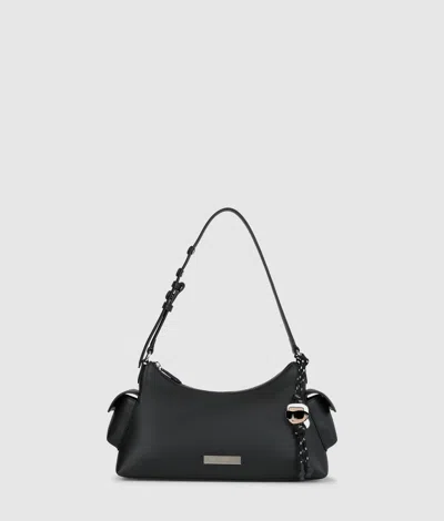 Karl Lagerfeld Ikon Smooth Cargo Shoulder Bag In Black
