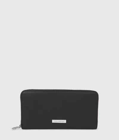 Karl Lagerfeld Ikon Smooth Continental Wallet In Black