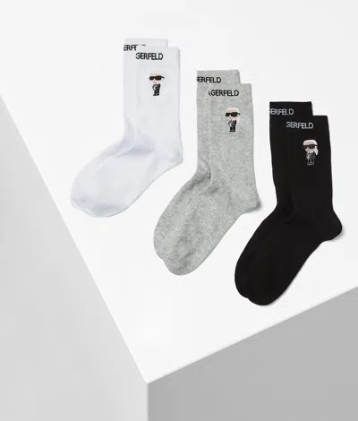 Karl Lagerfeld Ikon Socks 3 Pack In Multi