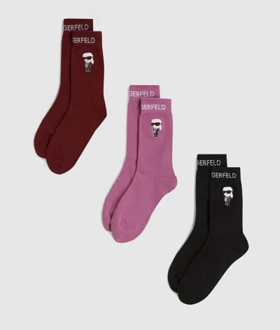 Karl Lagerfeld Ikon Socks – 3 Pack In Multi