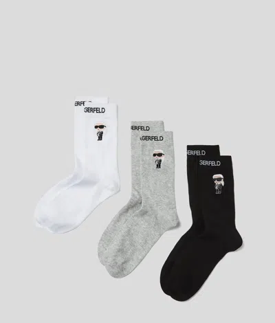 Karl Lagerfeld Ikon Socks 3 Pack In Multi
