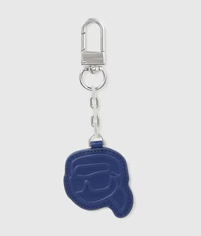Karl Lagerfeld Ikon Stamp Keychain In Blue