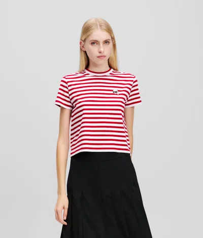 KARL LAGERFELD IKON STRIPE BOXY T-SHIRT