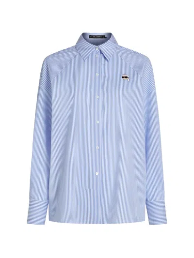 Karl Lagerfeld Ikon Stripe-pattern Shirt In White