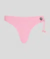 Karl Lagerfeld Ikon Striped Bikini Bottoms In Pink