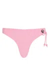 Karl Lagerfeld Ikon Striped Bikini Bottoms In Pink