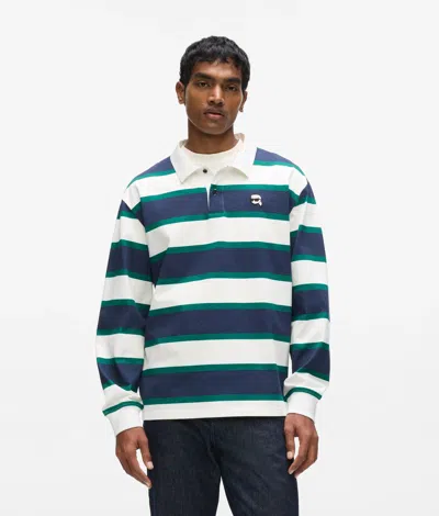 Karl Lagerfeld Ikon Striped Rugby Polo Shirt