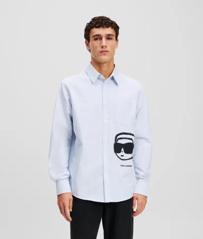 Karl Lagerfeld Ikon Striped Shirt In Blue