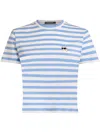 Karl Lagerfeld Stripe Boxy T-shirt In 蓝色