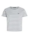 Karl Lagerfeld Ikon Striped T-shirt In Gray