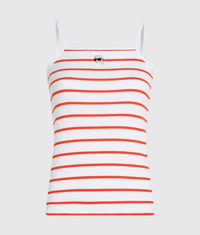 Karl Lagerfeld Ikon Striped Tank Top In Multi