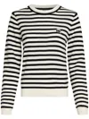 Karl Lagerfeld Ikon Stripe Cashmere Sweater In Black