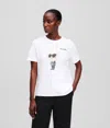 Karl Lagerfeld White Organic Cotton Logo T Shirt In White
