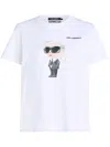 Karl Lagerfeld White Organic Cotton Logo T Shirt In 白色