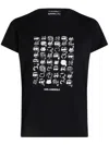 Karl Lagerfeld Organic Cotton Graphic T-shirt In 黑色